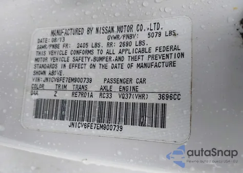 2014 Infiniti Q60 Ipl z USA, uszkodzony, nr VIN JN1CV6FE7EM900739